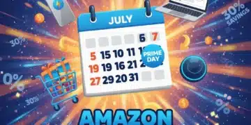 Amazon Prime Day 2026 calendar with product icons and discount symbols