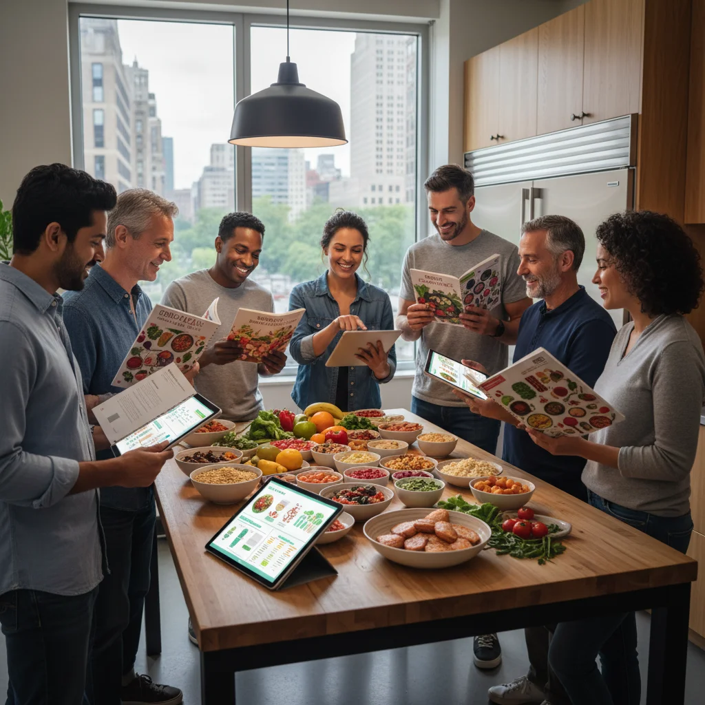 Diverse individuals following personalized DNA-based meal plans