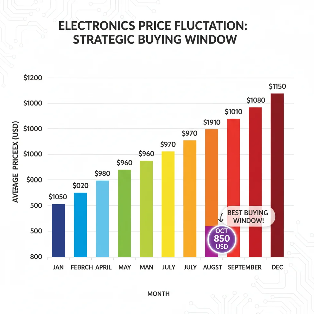 Graph showing electronics price trends with a significant dip in October