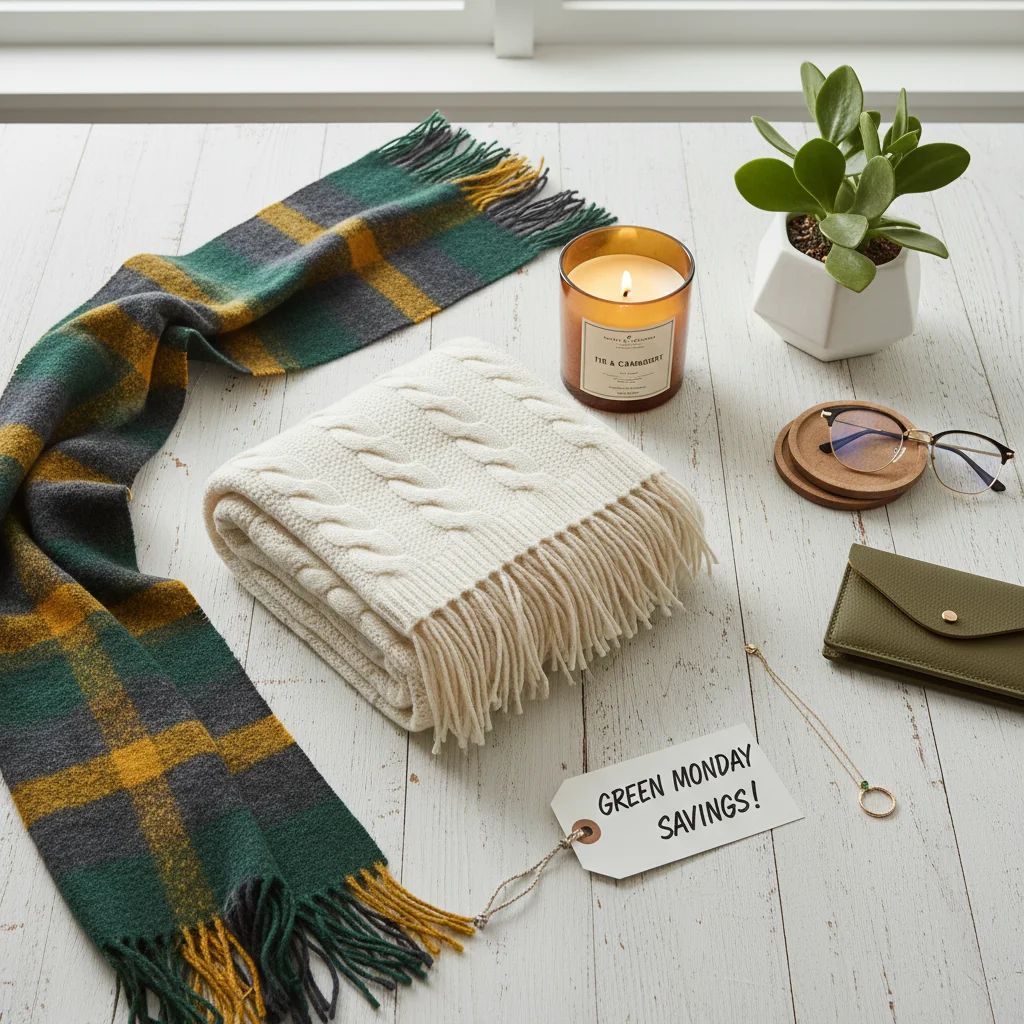 Variety of Green Monday fashion and home goods gifts on sale