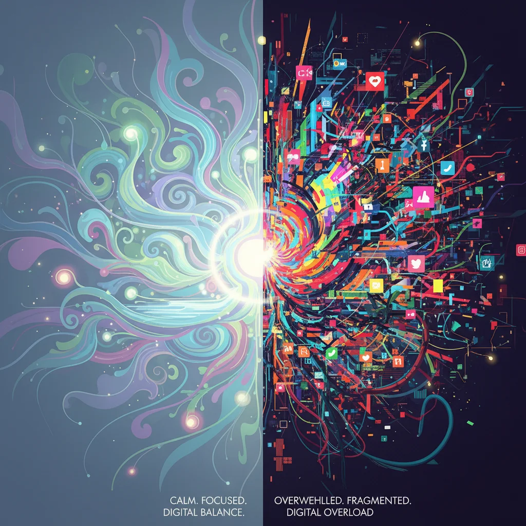 Abstract representation of mental clarity and reduced cognitive load, symbolizing brain benefits.