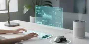 Modern office desk with innovative gadgets for enhanced focus and productivity