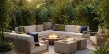 Modern patio with smart modular furniture and biophilic design for summer 2026