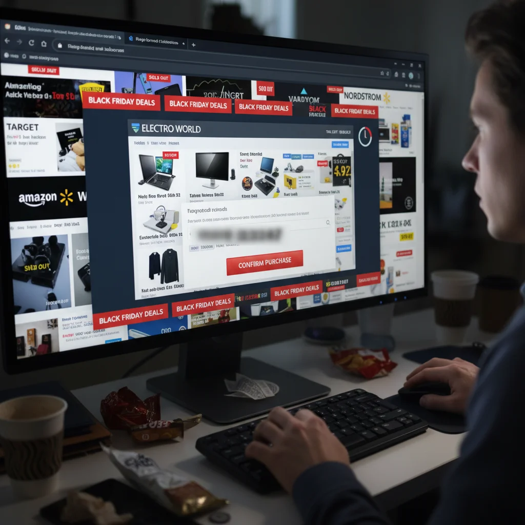 Online shopper making a purchase during Black Friday