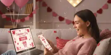 Valentine's Day 2026: Smart Shopping for Gifts with 10-20% Discounts in Early February Online shopping for Valentine's Day gifts in early February with discount codes visible.