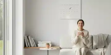 Declutter Your Home and Mind: A 7-Step Guide for 2026 Peaceful, organized living room with a person enjoying a clutter-free space.