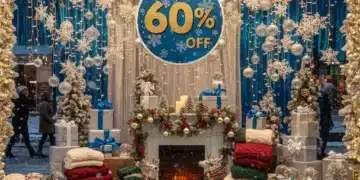 Post-Holiday Sales 2026: Grab 60% Off Seasonal Decor & Apparel in January Festive seasonal decor and apparel with a '60% Off' sign for Post-Holiday Sales 2026.