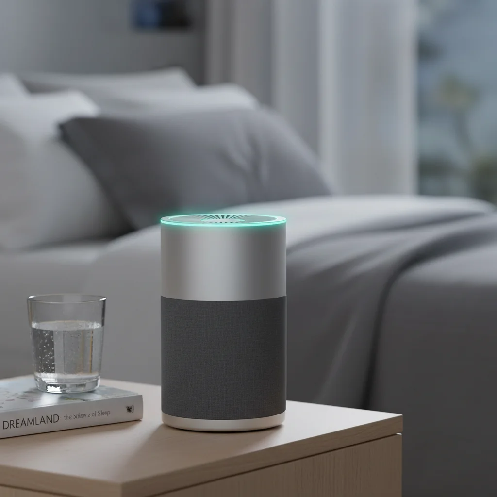 Smart air purifier enhancing bedroom air quality