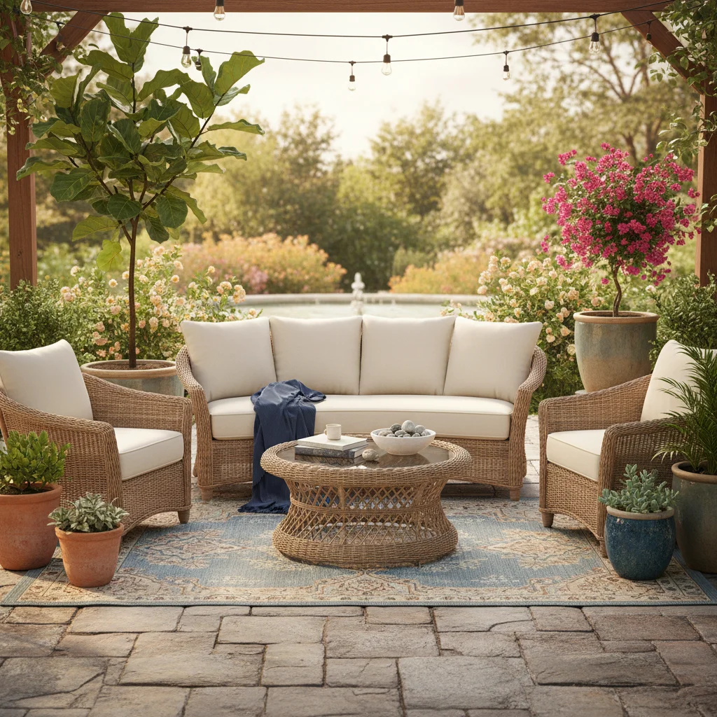Stylish and comfortable outdoor patio furniture set for summer relaxation