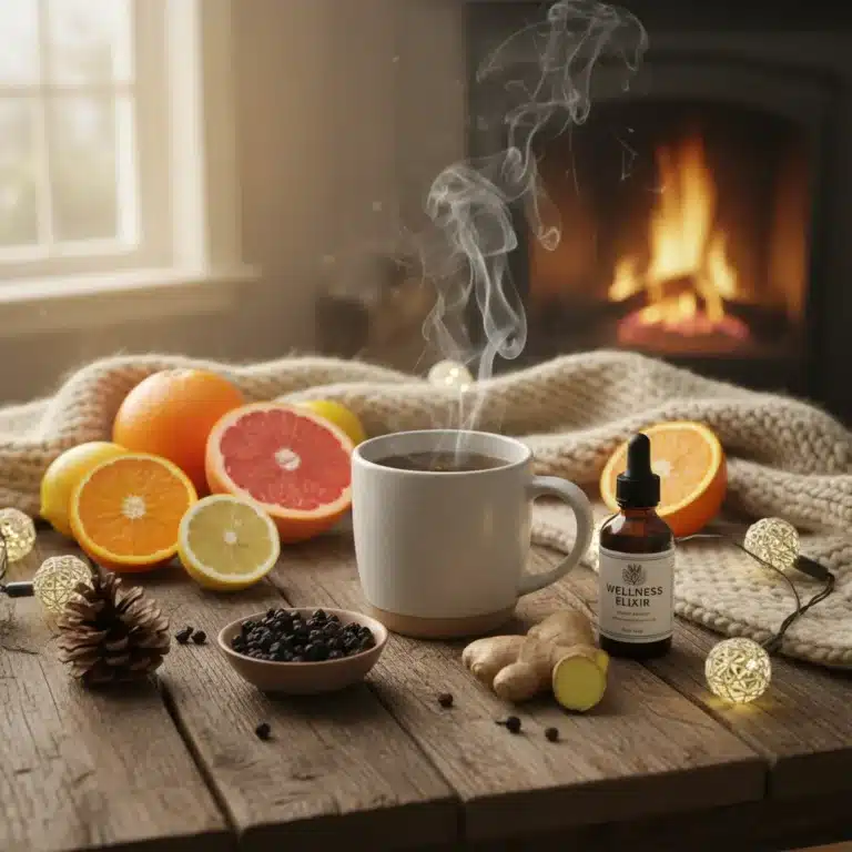 Herbal tea, citrus, and supplements for winter immune health