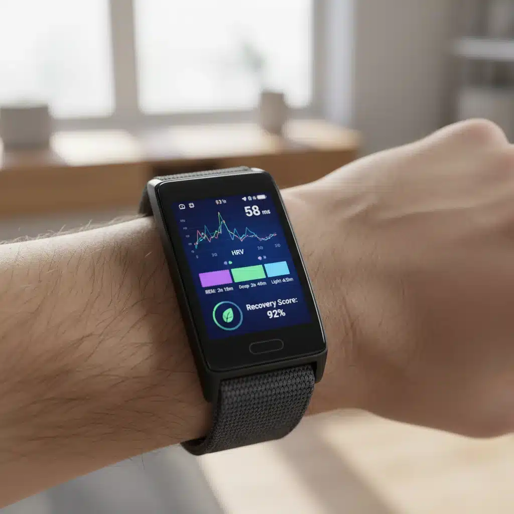 Advanced biometric data displayed on a smart fitness tracker