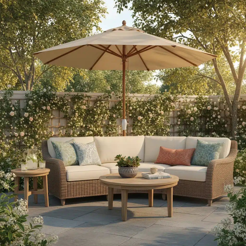 Stylish outdoor rattan patio furniture set with cushions