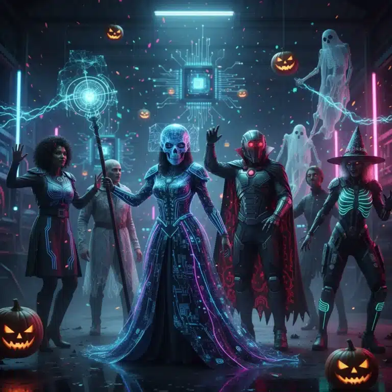 Futuristic AI-inspired Halloween costumes for 2026 celebration