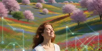 Person enjoying a clear spring day, free from allergy symptoms, with blooming flowers in the background.