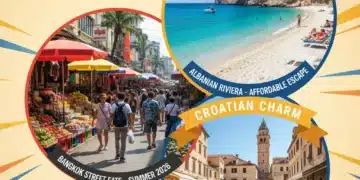 Summer 2026 budget travel destinations collage